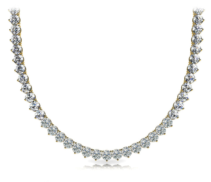 14K Yellow Gold Lab Diamond Riviera Necklace