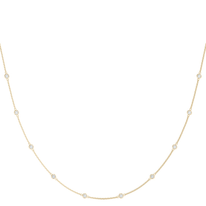 14K Yellow Gold 1 ct Diamond Fashion Necklace