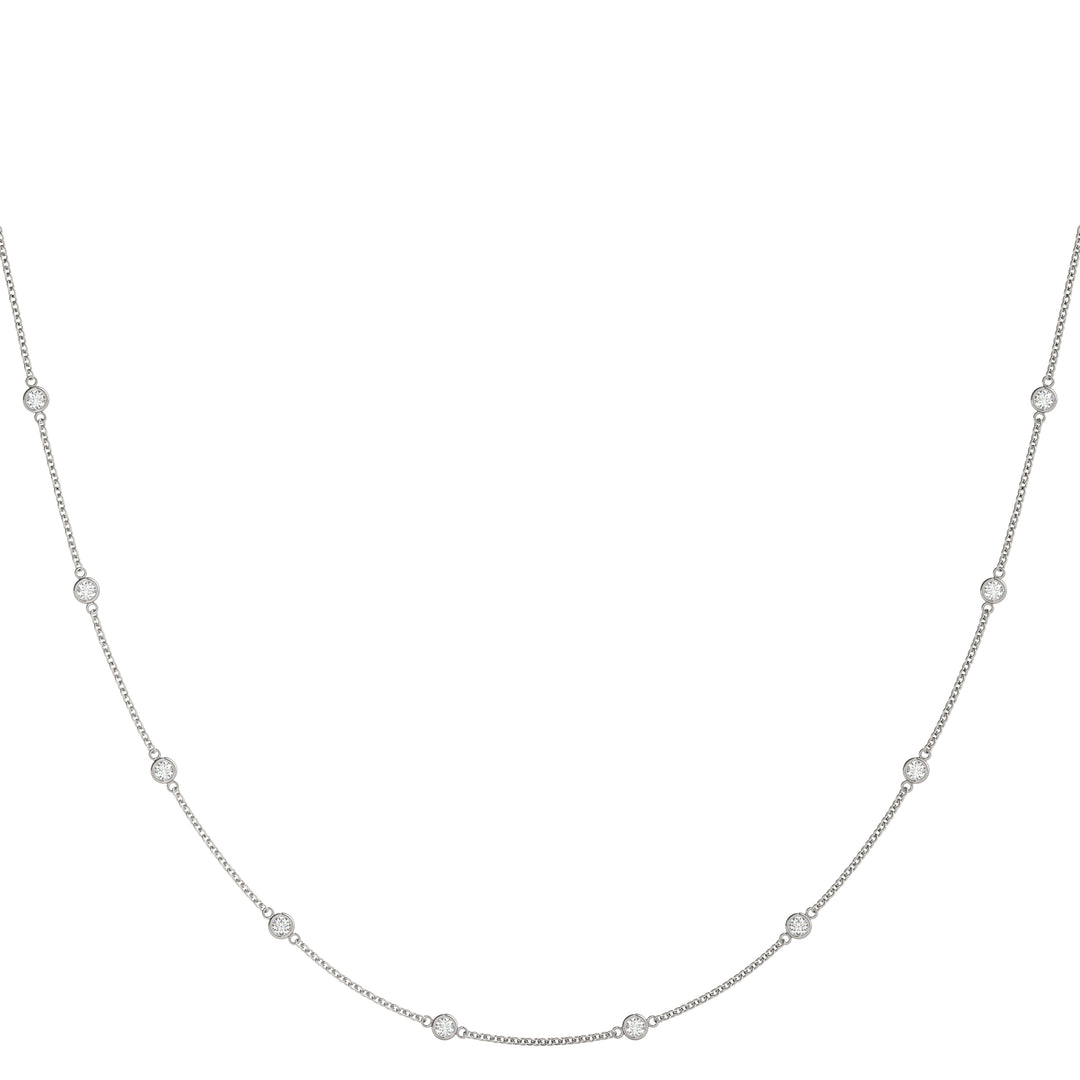 14K Multi-Diamond Station Chain Necklace