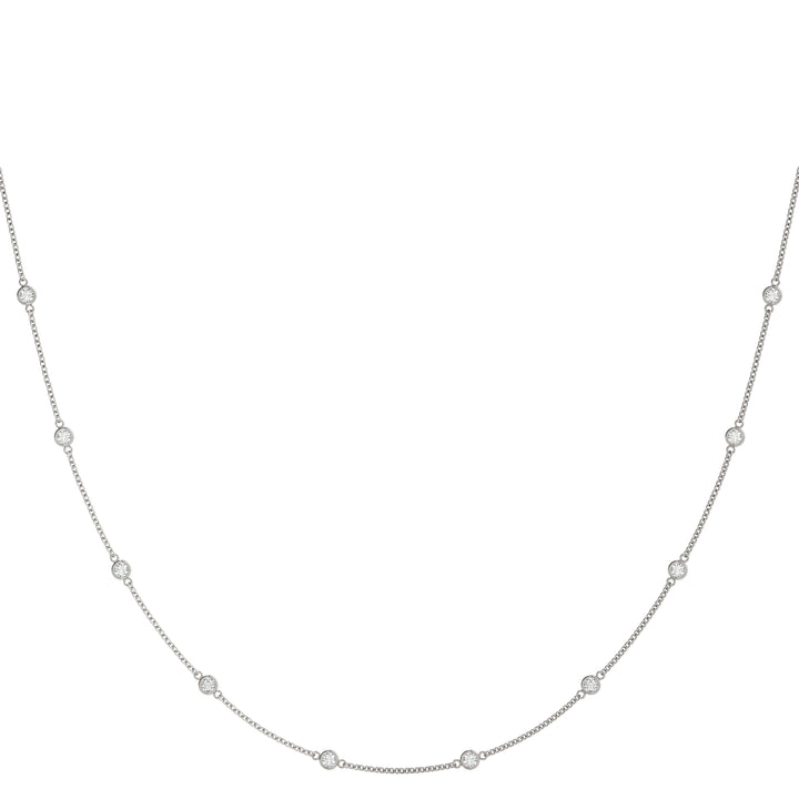 14K Multi-Diamond Station Chain Necklace