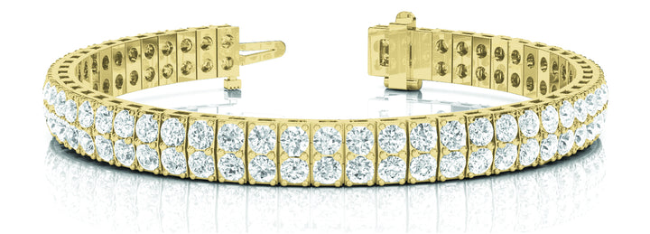 14K Yellow Gold 4 CT Diamond Multi-Row Bracelet