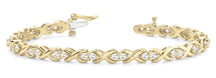 14K Yellow Gold Diamond In-Line Bracelet