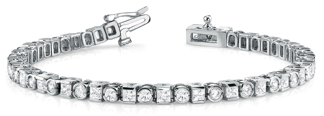 Multi-Diamond Bezel Bracelet in Fine Metal