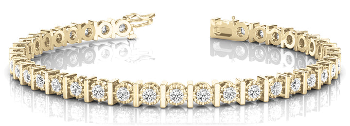 14K Yellow Gold 1.5ctw Round Diamond Bracelet