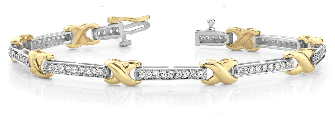 14K Yellow Gold 2ctw Round Diamond Fashion Bracelet
