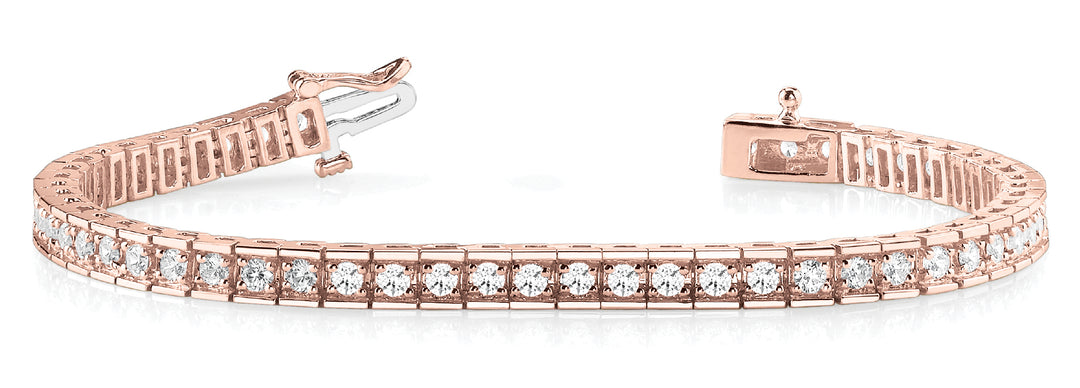 14K Rose Gold Diamond Tennis Bracelet