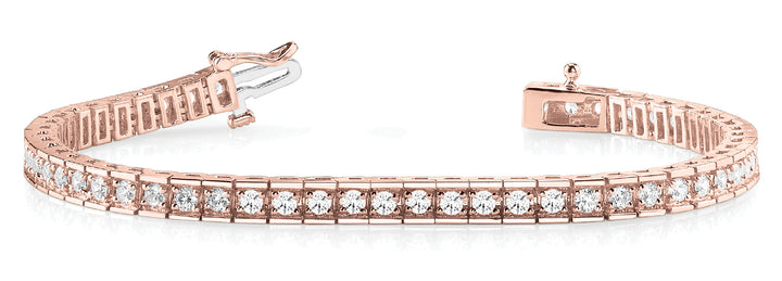 Rose Gold Lab Diamond In-Line Tennis Bracelet
