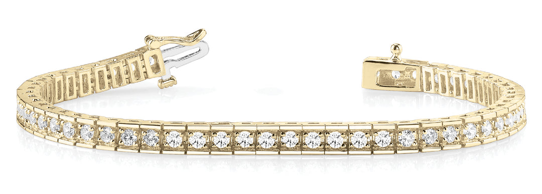 14K Yellow Gold Lab Diamond Tennis Bracelet