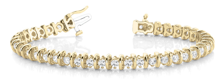 14K Yellow Gold 4 ct Diamond Bar Bracelet