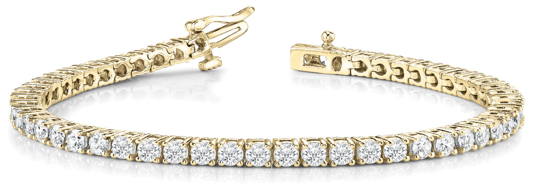 14K Yellow Gold 13ct Diamond In-Line Bracelet