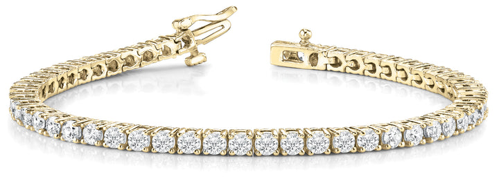 14K Yellow Gold 2ctw Round Diamond Tennis Bracelet
