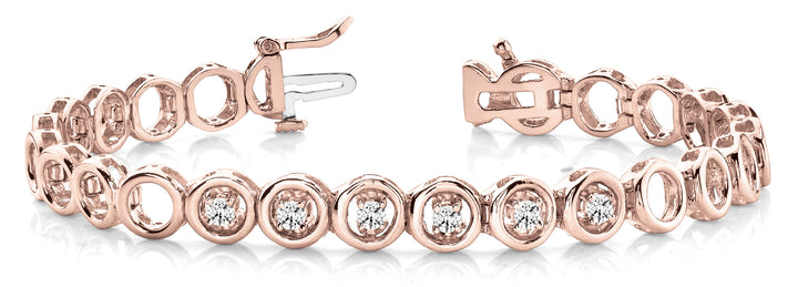 14K Rose Gold 1/4 CT Diamond In-Line Bracelet