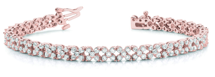 Rose Gold 4.25ctw Round Diamond Fashion Bracelet