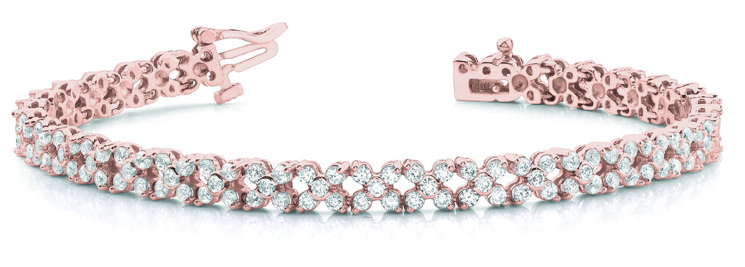 Rose Gold 4.25ctw Round Diamond Fashion Bracelet