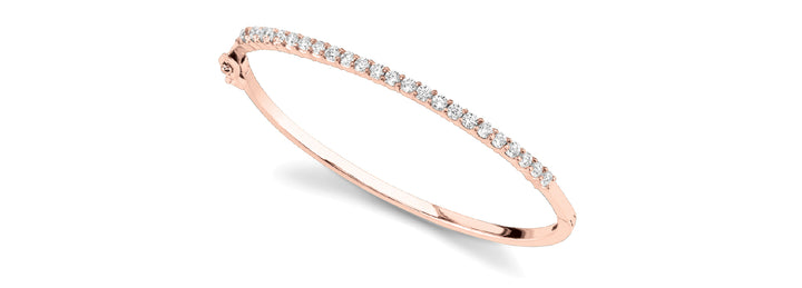 14K Rose Gold Diamond Bangle Bracelet