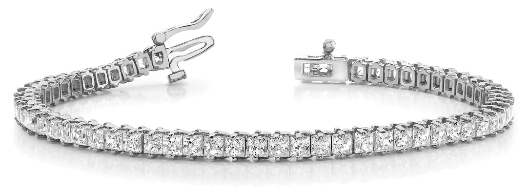 Square Diamond Tennis Line Bracelet