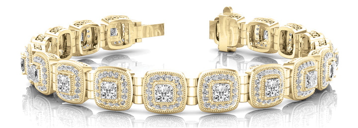 14K Yellow Gold Multi-Diamond Fashion Bracelet