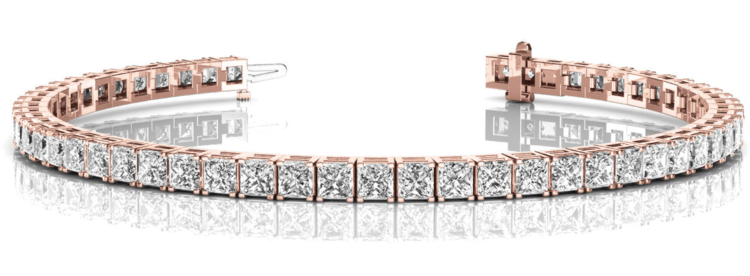 14K Rose Gold 6.5 CT Diamond Line Bracelet