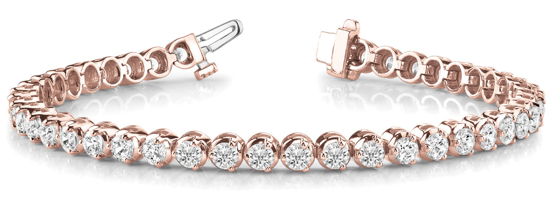 14K Rose Gold Diamond In-Line Fashion Bracelet