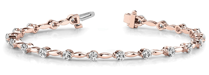 14K Rose Gold 3ct Diamond Fashion Bracelet