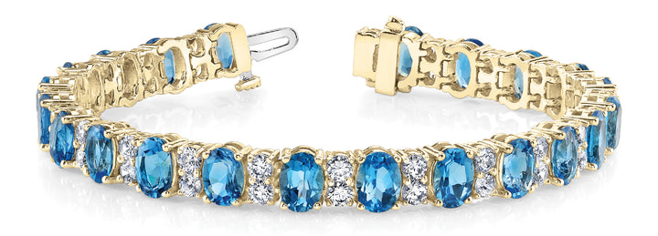 14K Yellow Gold Diamond Fashion Tennis Bracelet