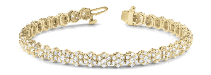 Yellow Gold Diamond Fashion Bracelet - 259 Stones