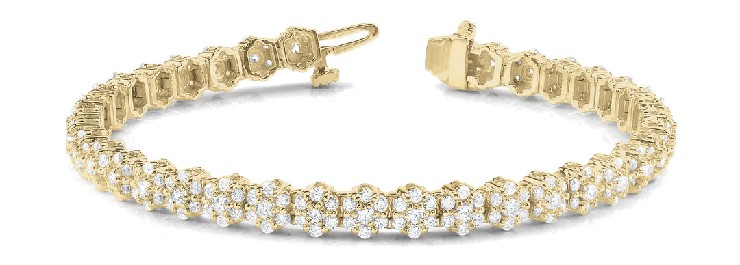 14K Yellow Gold Diamond Tennis Bracelet