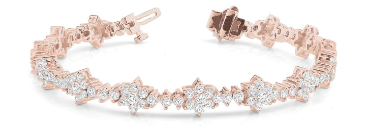 14K Rose Gold Multi-Diamond Fashion Bracelet