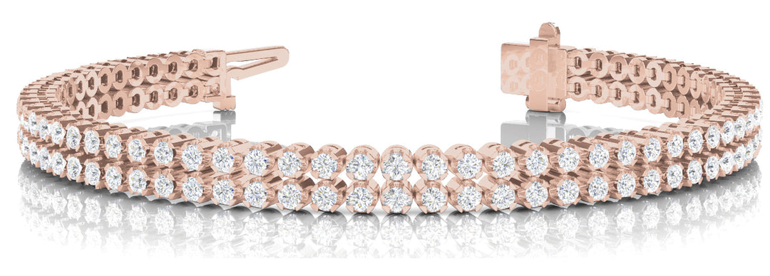 14K Rose Gold Diamond Multi-Row Bracelet