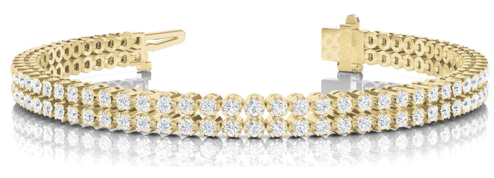 14K Yellow Gold 4.41ctw Diamond In-Line Bracelet