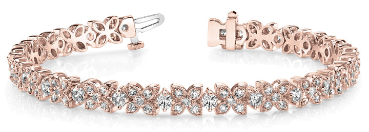 14K Rose Gold Multi-Diamond Fashion Bracelet