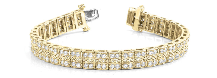 14K Yellow Gold Diamond Multi-Row Bracelet