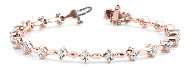 Rose Gold 1 CT Diamond Fashion Tennis Bracelet