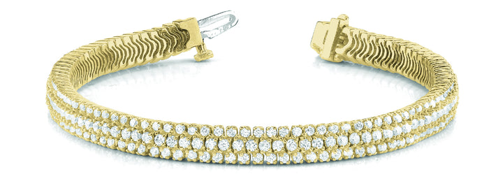 14K Yellow Gold Diamond Multi-Row Bracelet