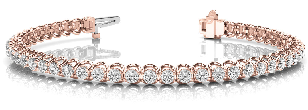 Rose Gold 4 CT Diamond In-Line Fashion Bracelet