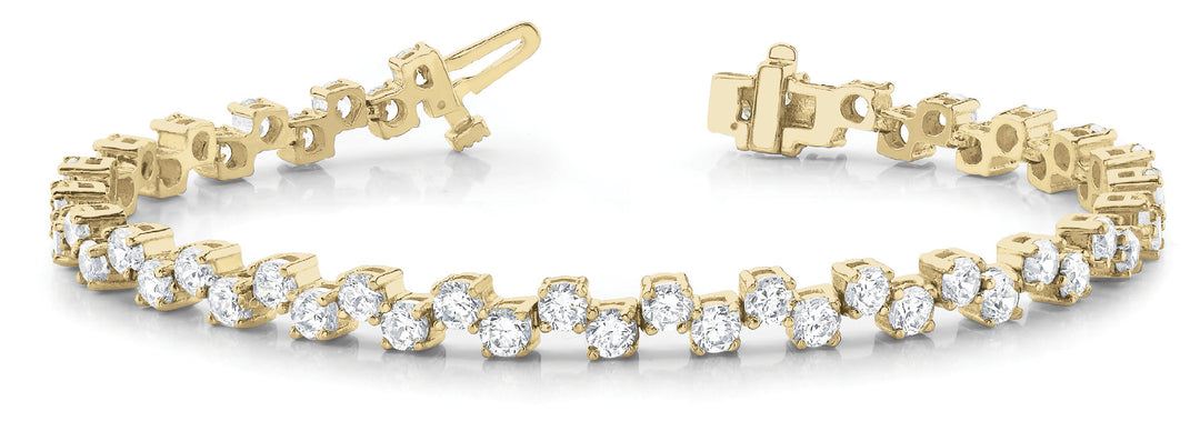 14K Yellow Gold Diamond Fashion Tennis Bracelet