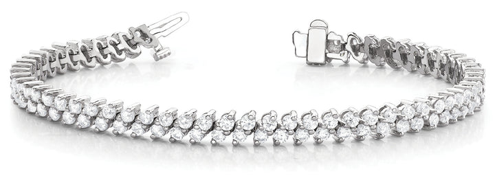 106 Diamond Multi Row In-Line Bracelet