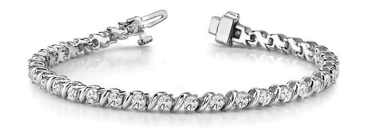 Diamond S Link Bracelet in Fine Metals