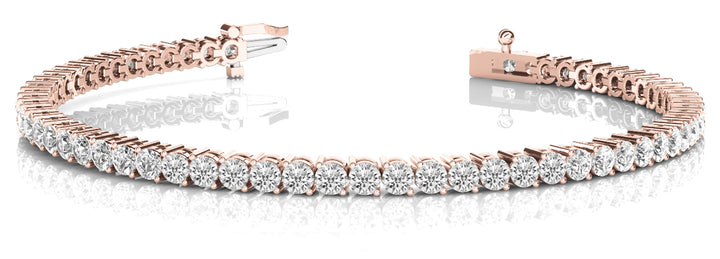 14K Rose Gold Diamond Line Bracelet - 1.5 ctw