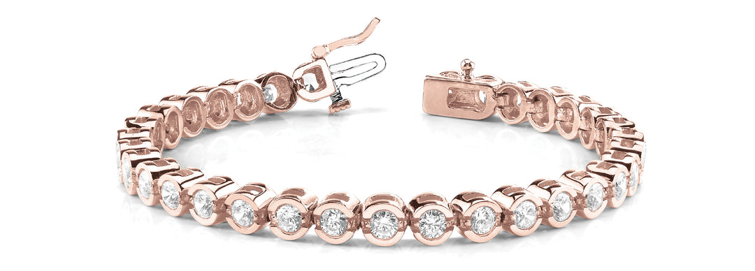 14K Rose Gold 4ct Diamond In-Line Bracelet