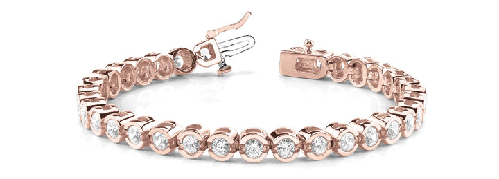 14K Rose Gold 4ct Diamond In-Line Bracelet