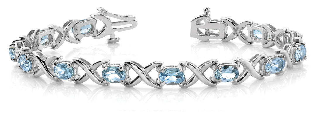 Multi-Diamond Oval Gemstone Bracelet