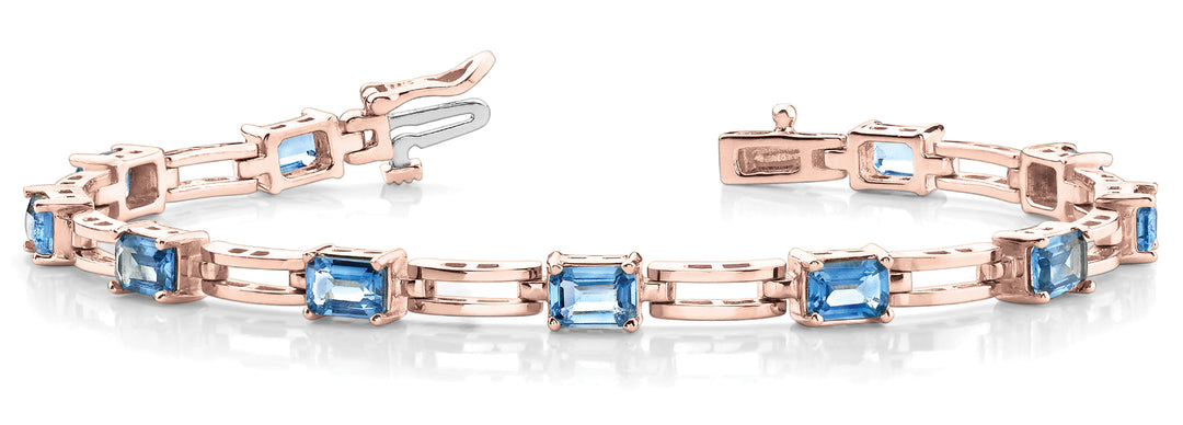 Rose Gold Emerald Diamond Fashion Bracelet