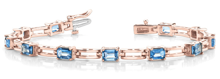 Rose Gold Emerald Diamond Fashion Bracelet