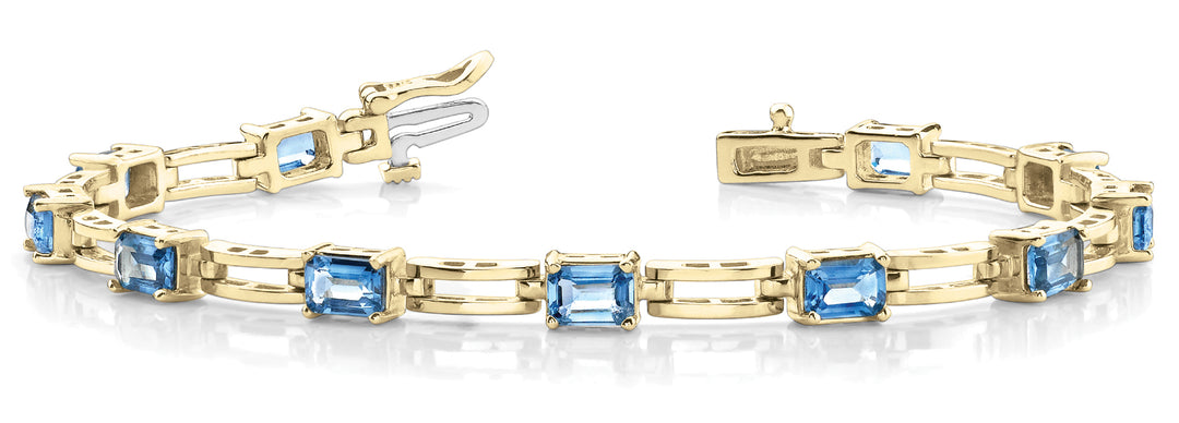 14K Yellow Gold Emerald Diamond Fashion Bracelet