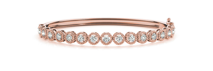 14K Rose Gold Round Diamond Fashion Bracelet