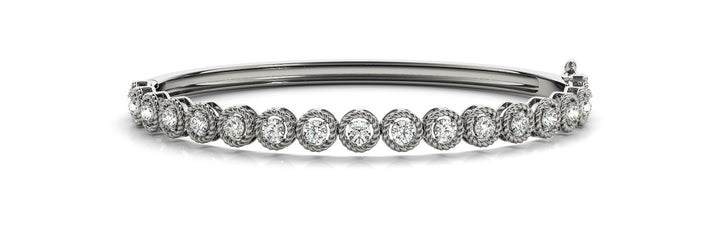 Multi-Diamond Gold Bangle Bracelet