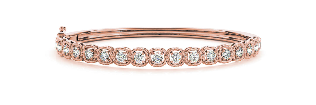14K Rose Gold Diamond Fashion Bangle