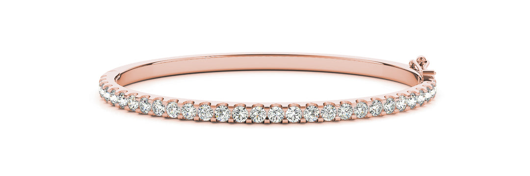 14K Rose Gold Diamond Fashion Bangle Bracelet