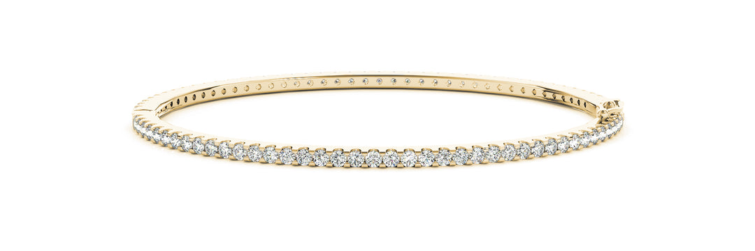 14K Yellow Gold 2.33ctw Round Diamond Bangle Bracelet